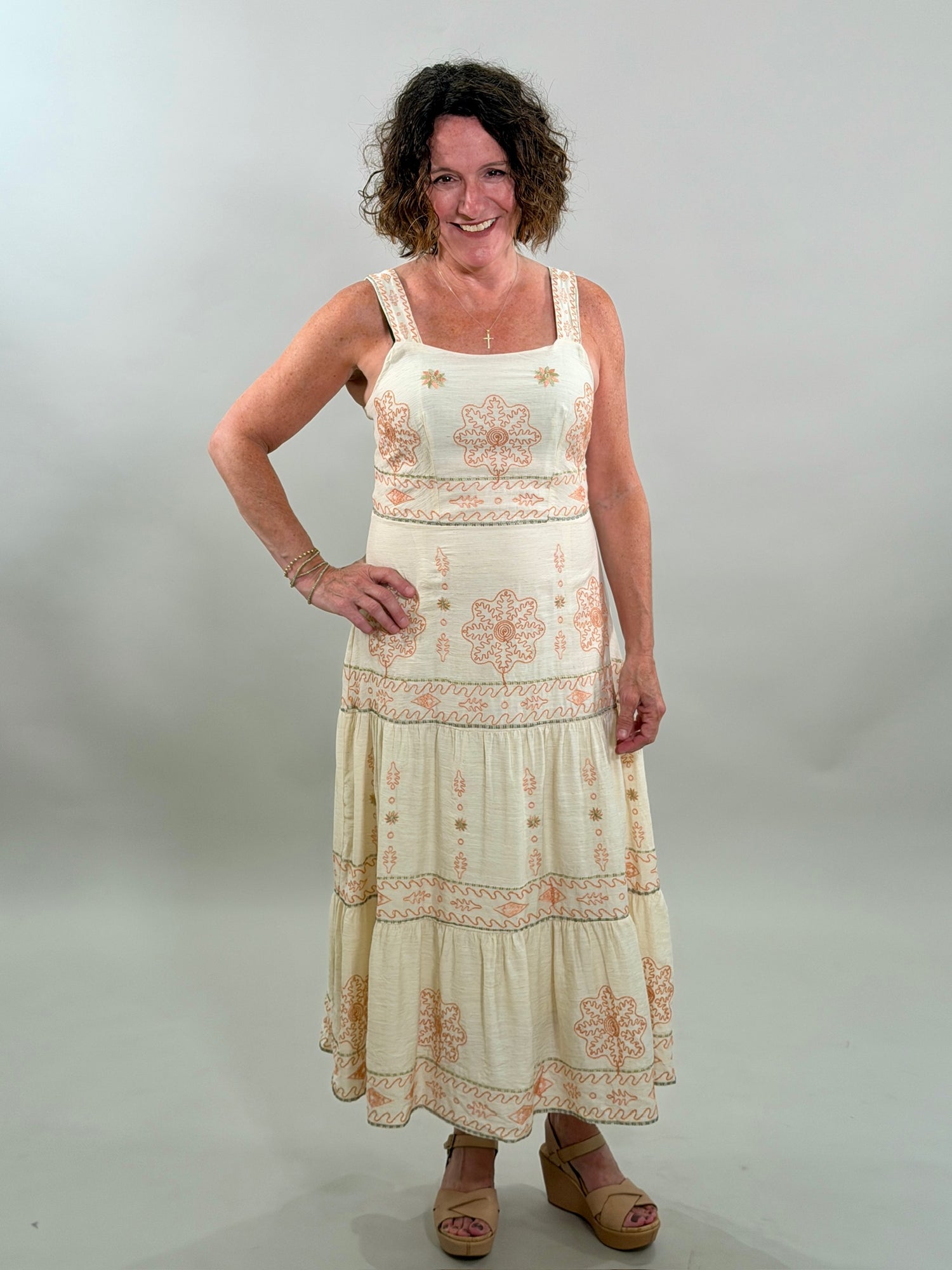 Embroidered Boho Maxi Dress