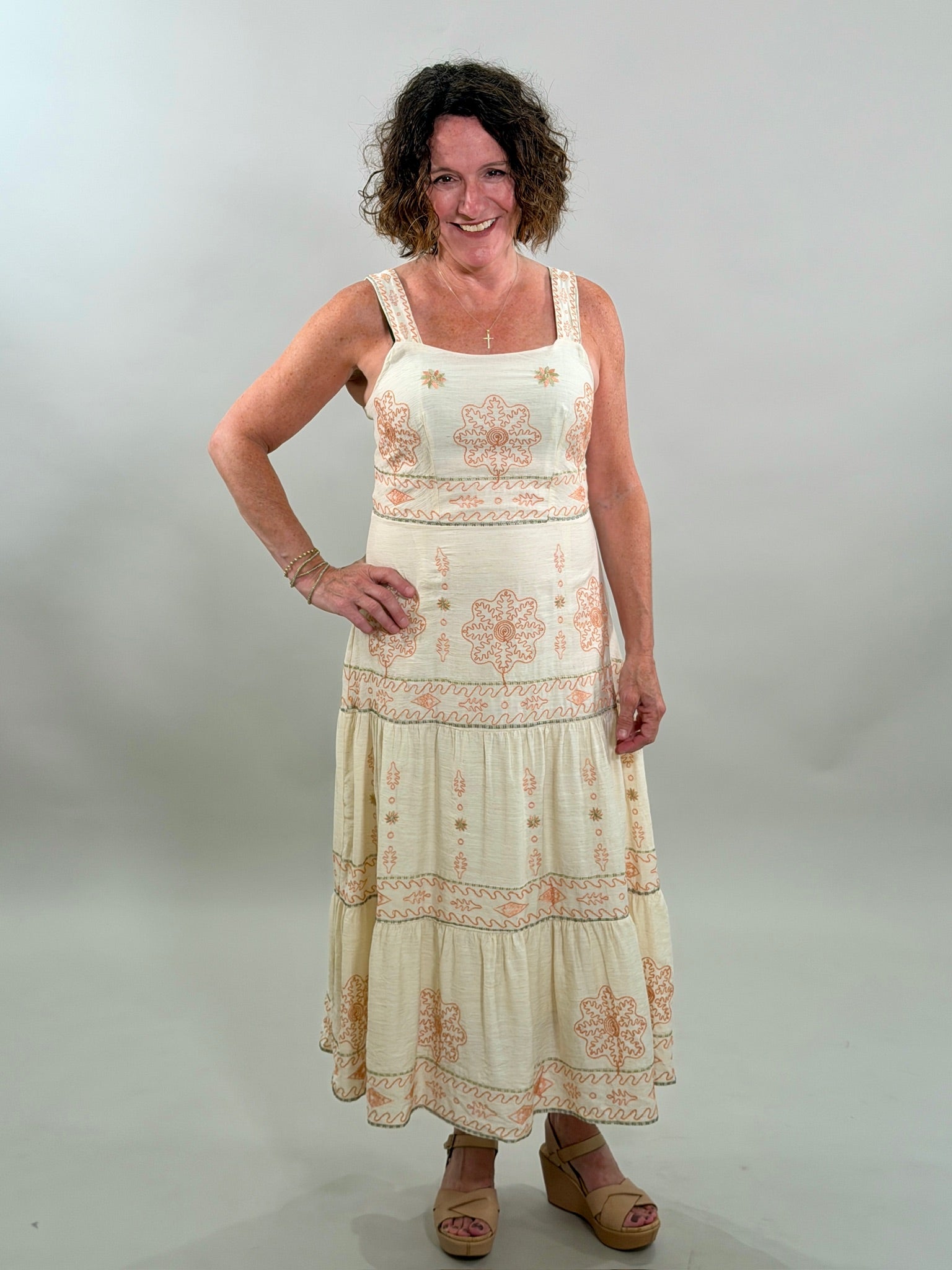 Embroidered Boho Maxi Dress