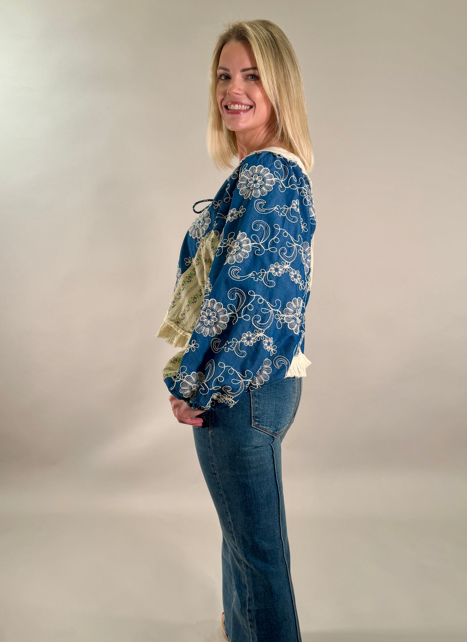 Midnight Patchwork Blouse