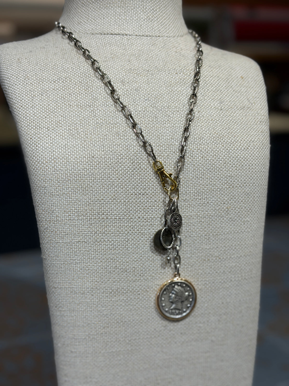 Vintage Coin Charm Necklace