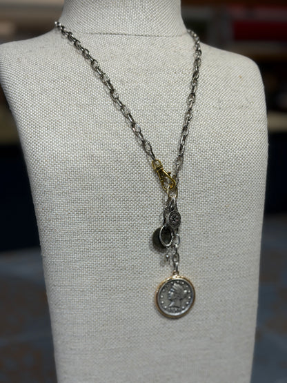 Vintage Coin Charm Necklace