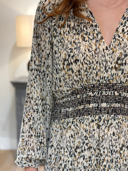 Smocked Waist Midi Dress