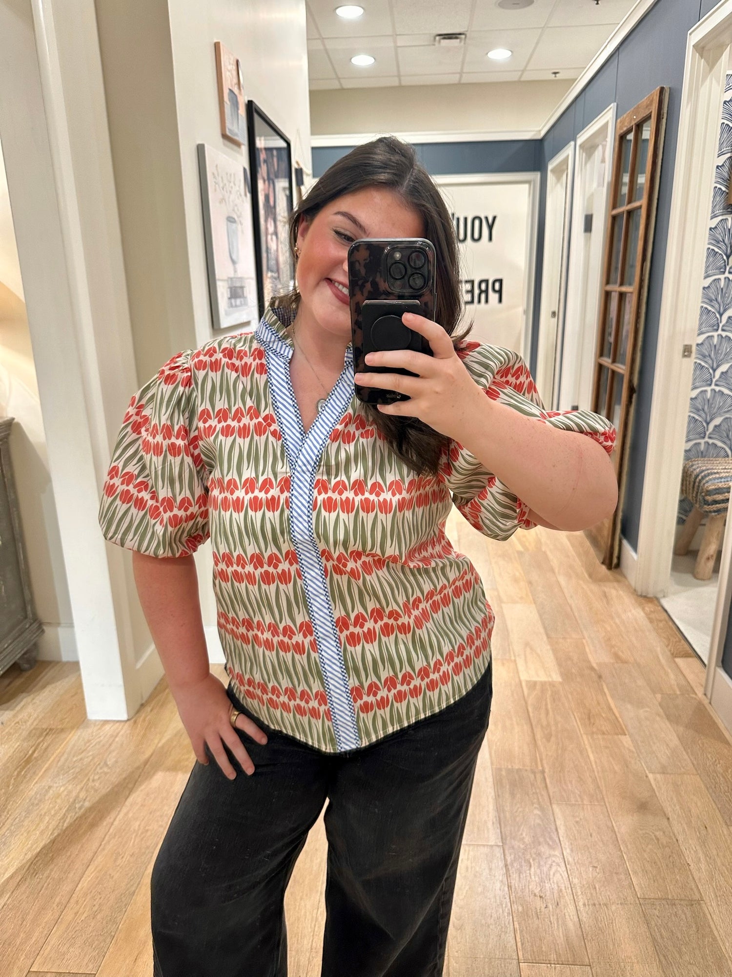 Tulip Fields Button-Down Blouse