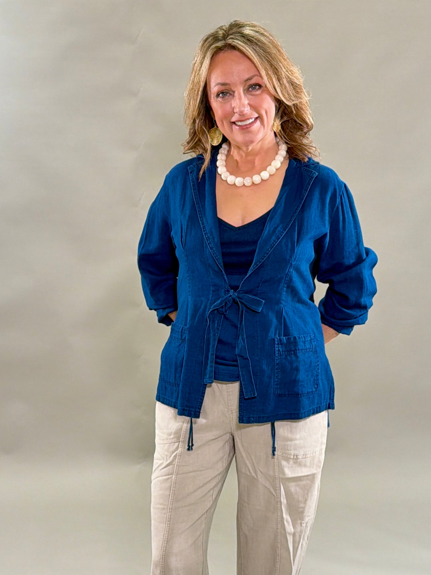 Easy-Fit Linen Blend Utillity Pant