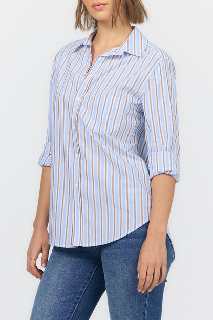 Powder Blue Striped Button Up