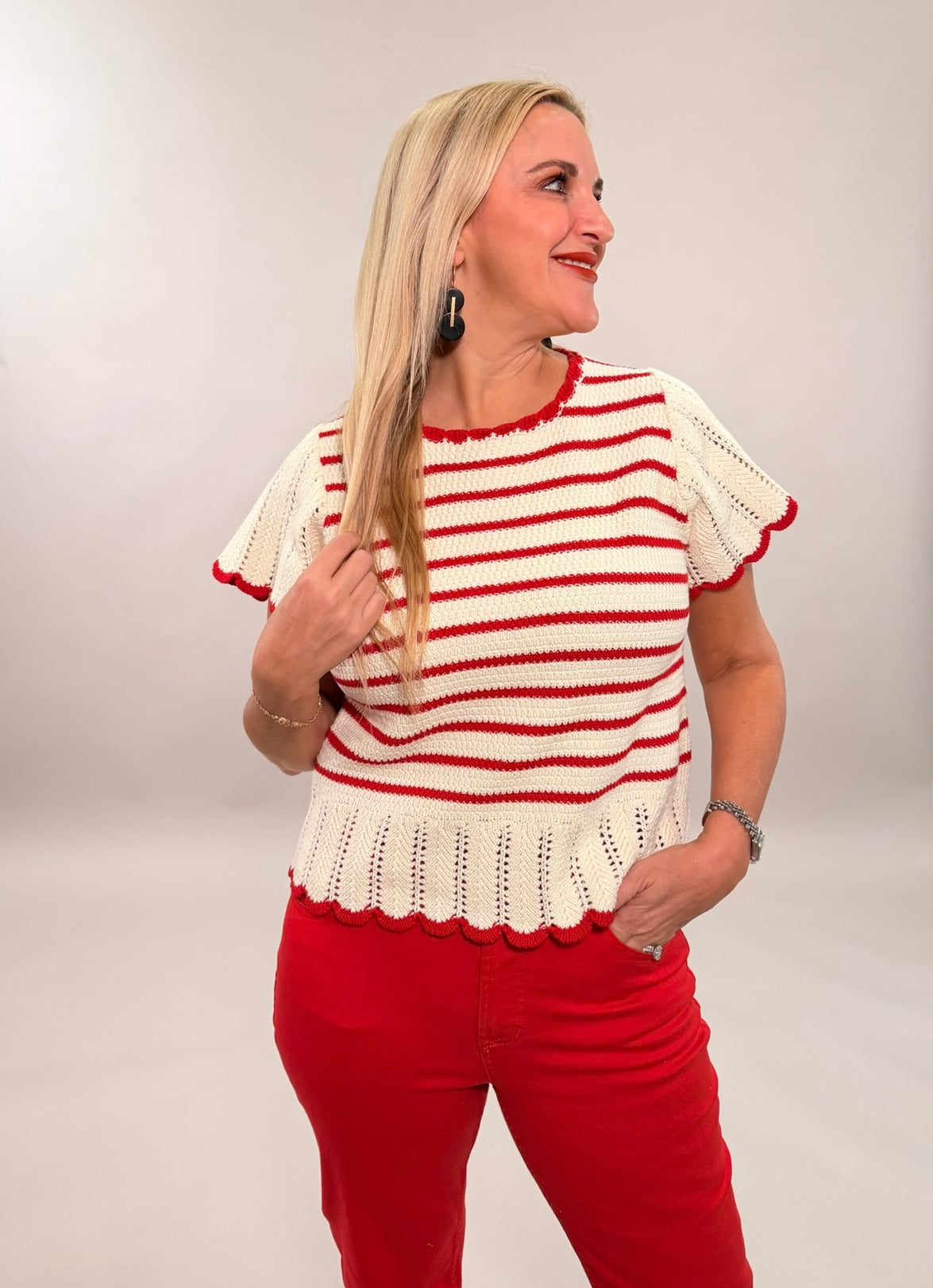 Boho Crochet Ruffle Sweater