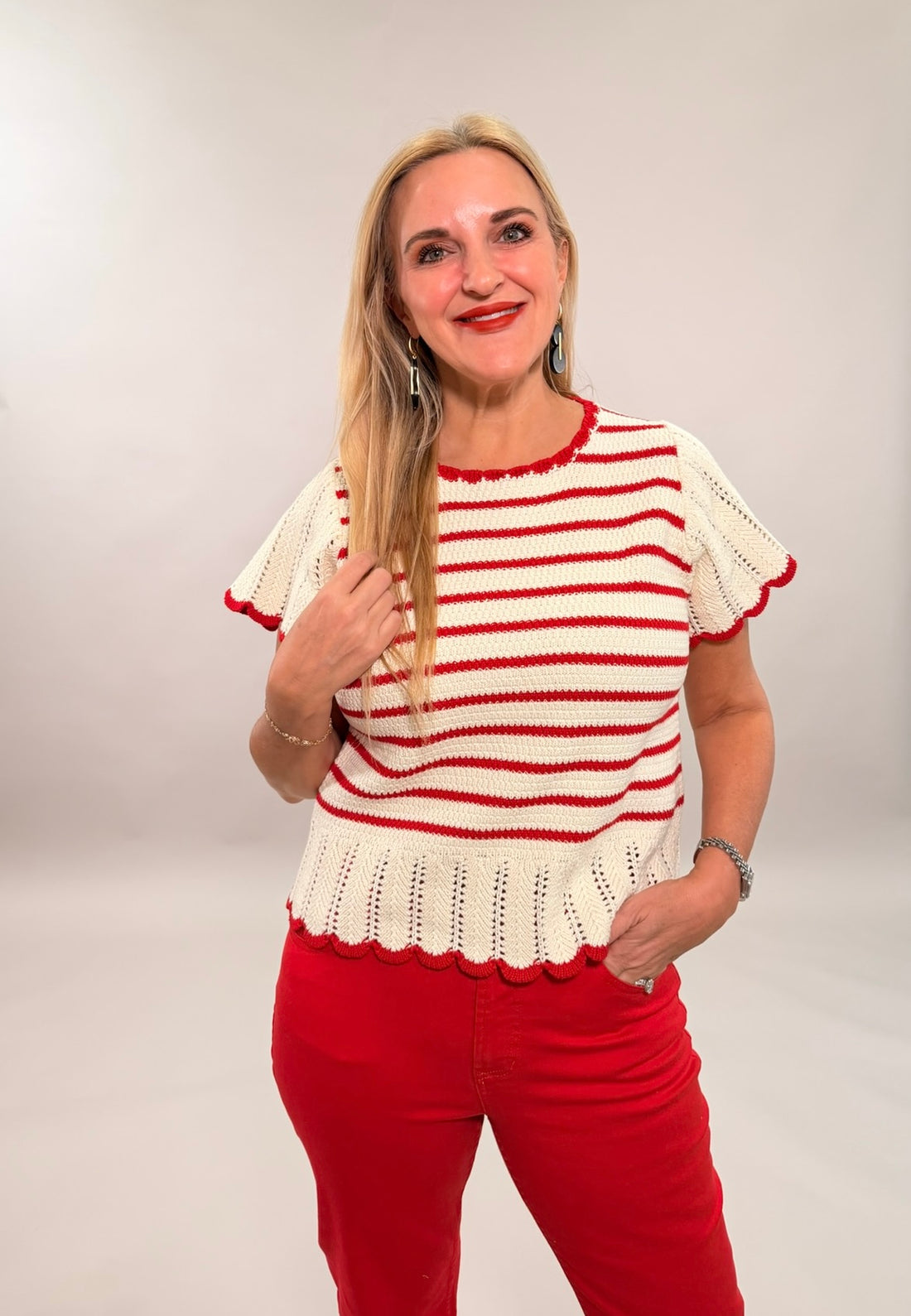 Boho Crochet Ruffle Sweater