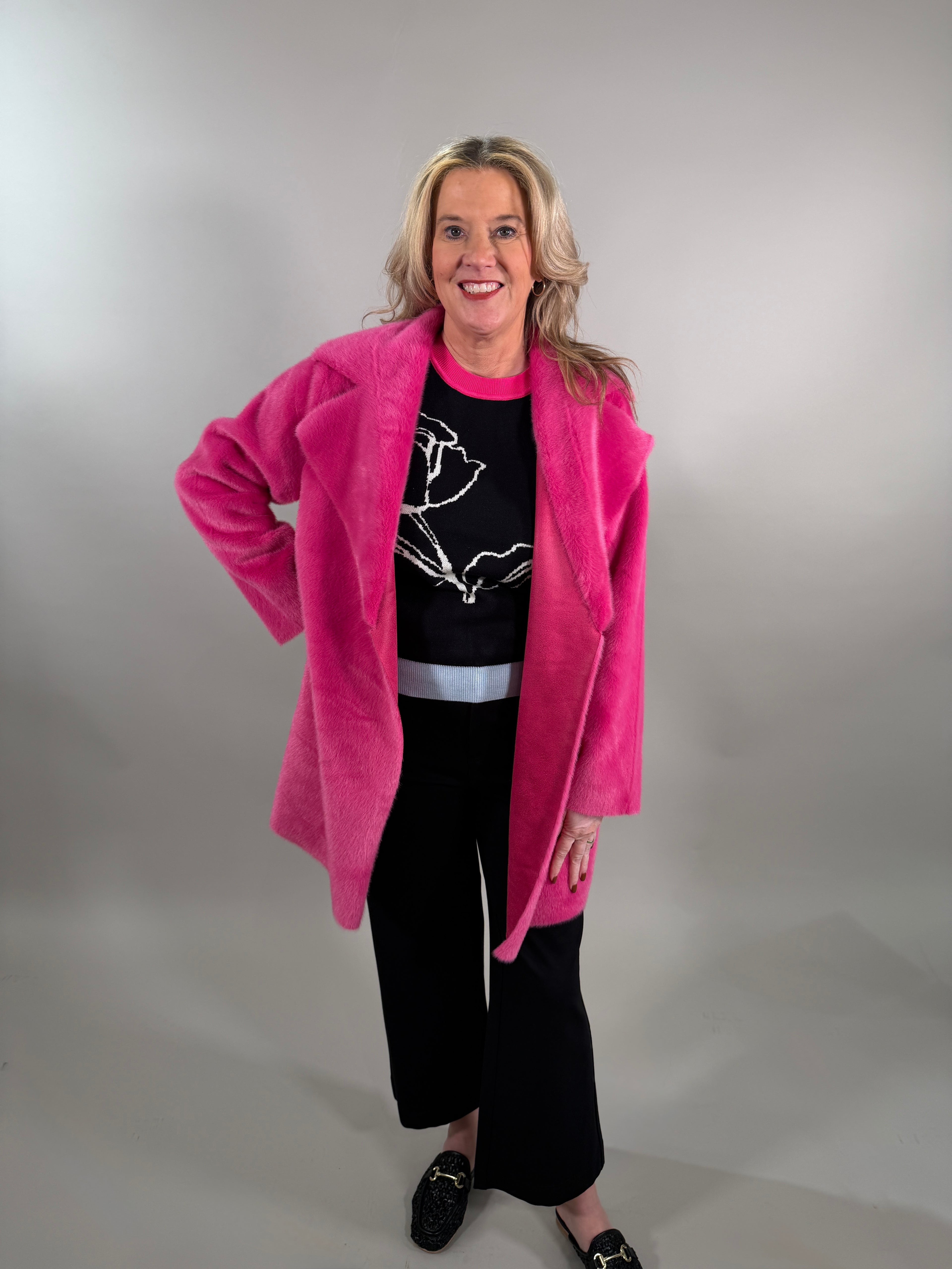 Color Block Ribbed Band Floral Knit Top