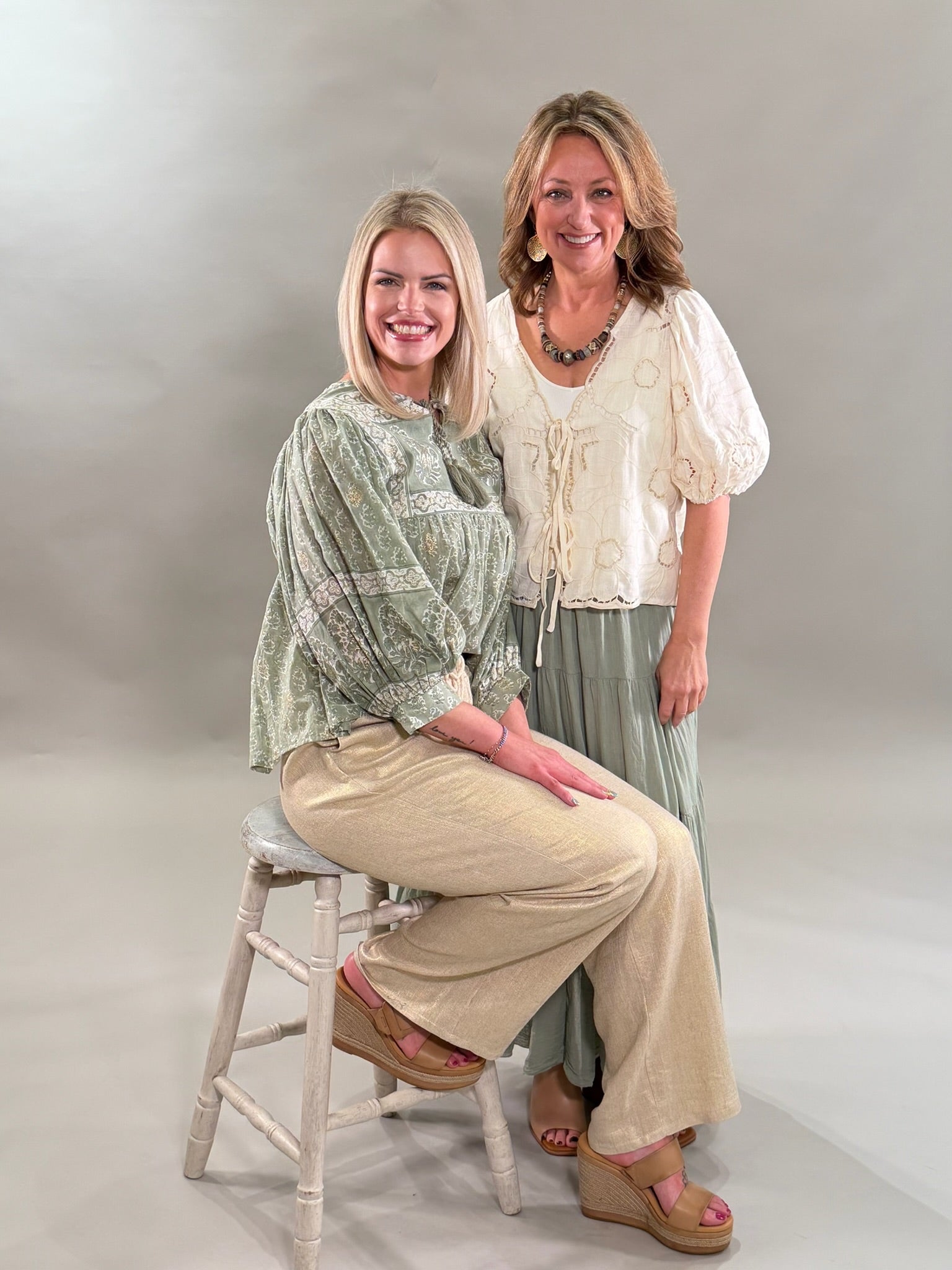 Linen Shimmer Straight Leg Pants