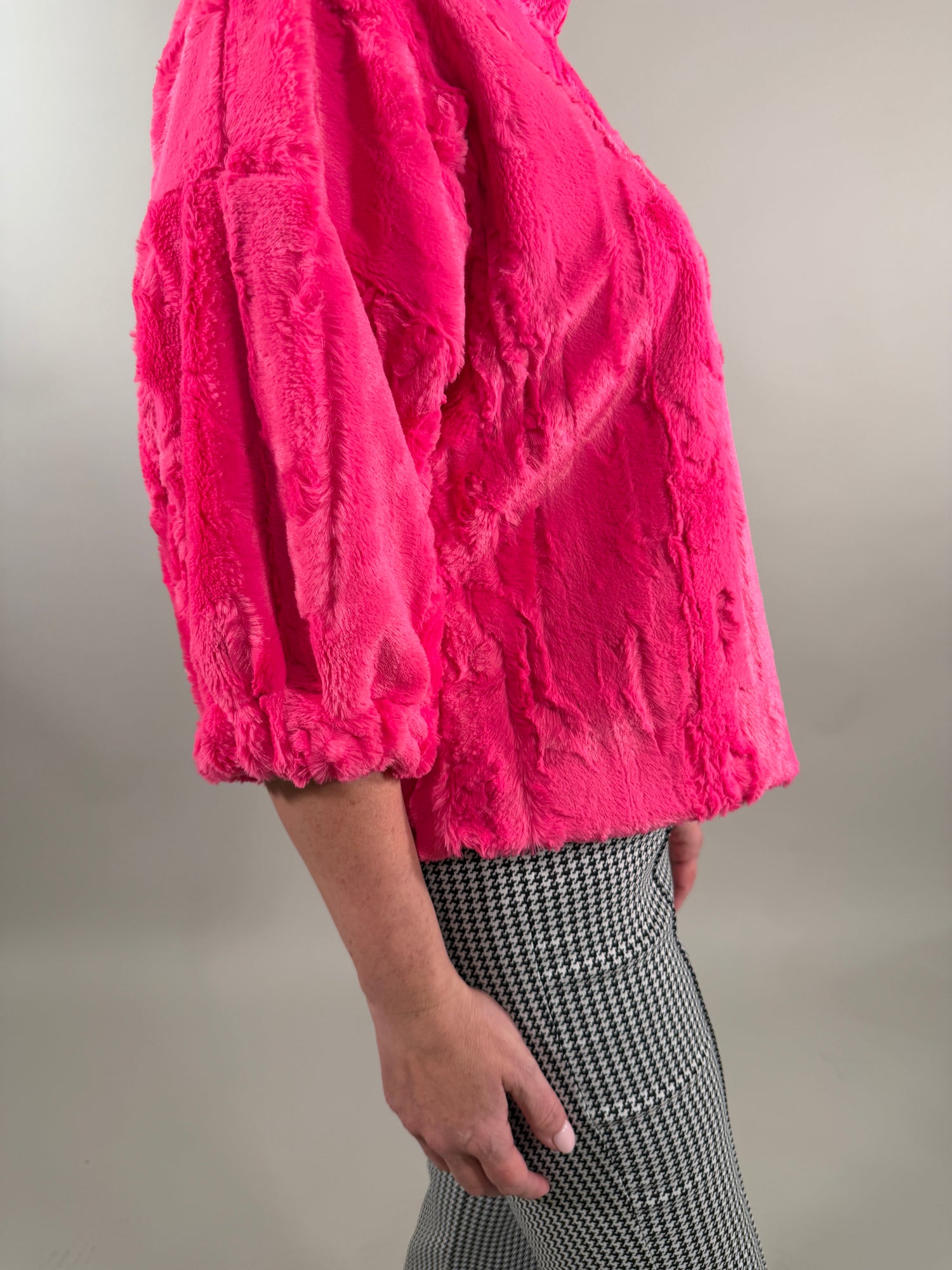 Cozy Mock Neck Faux Fur Popover Sweater