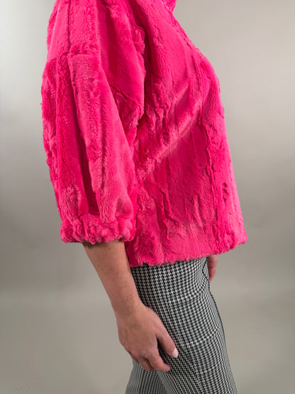 Cozy Mock Neck Faux Fur Popover Sweater