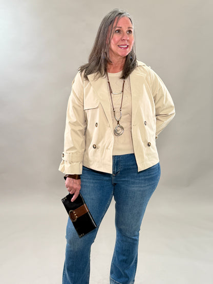 Easy Cropped Trench Coat