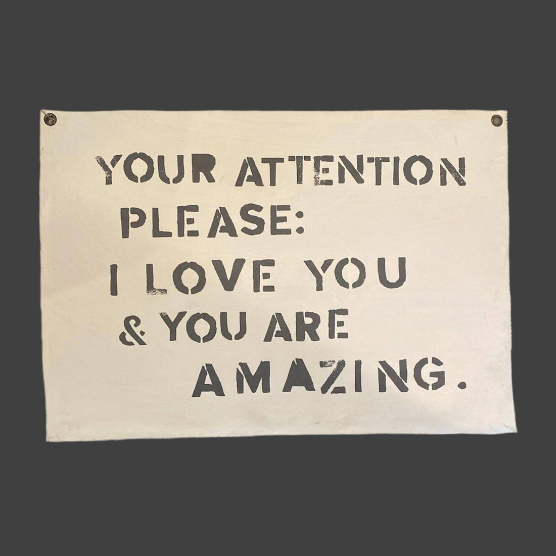 Your Attention Please Hand Painted Wall Hanging