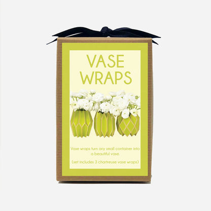 Chartreuse Paper Vase Wraps