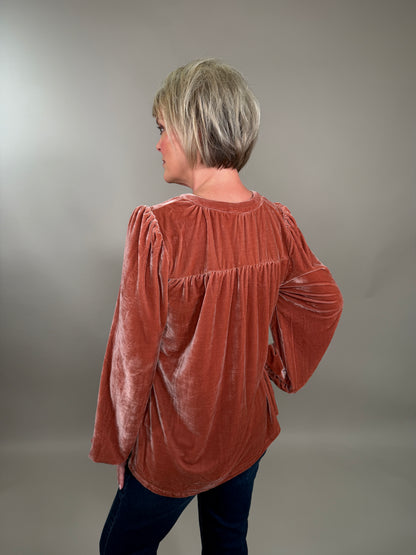 The Romantic Velvet Babydoll Blouse