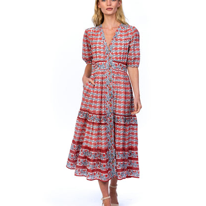 Rose Tiered Maxi Dress