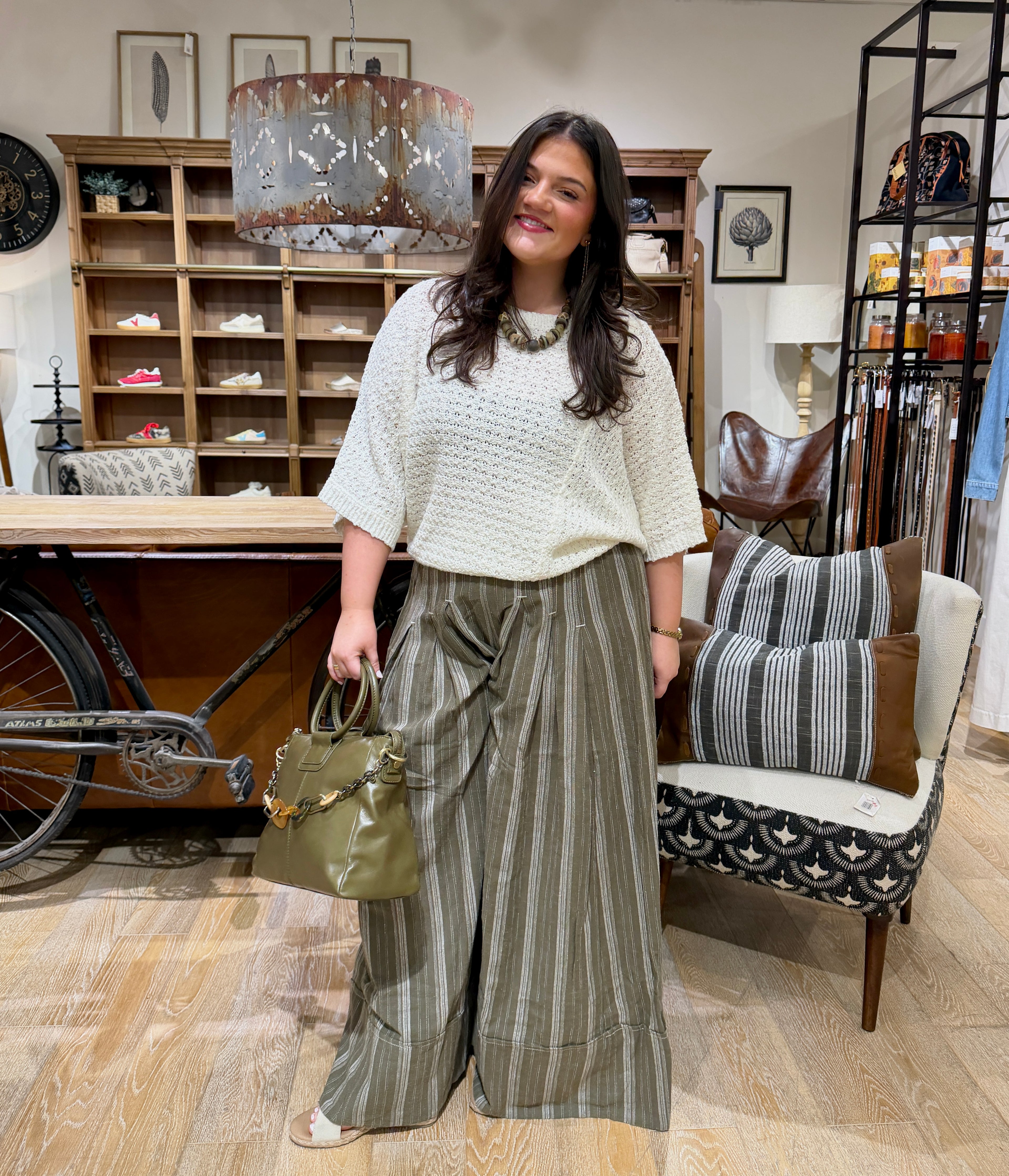 Stripe Wide Leg Pants