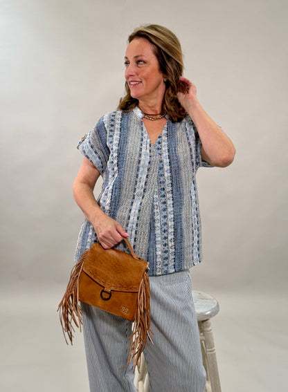 Structured Tweed Statement Top