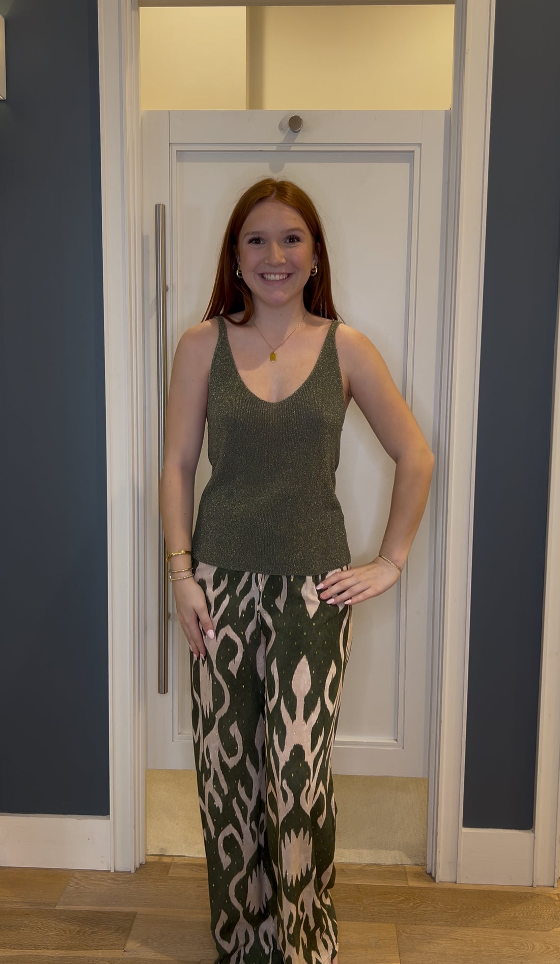 Shimmer Knit V-Neck Cami