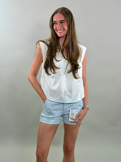 Crisp Cotton Sleeveless Popover