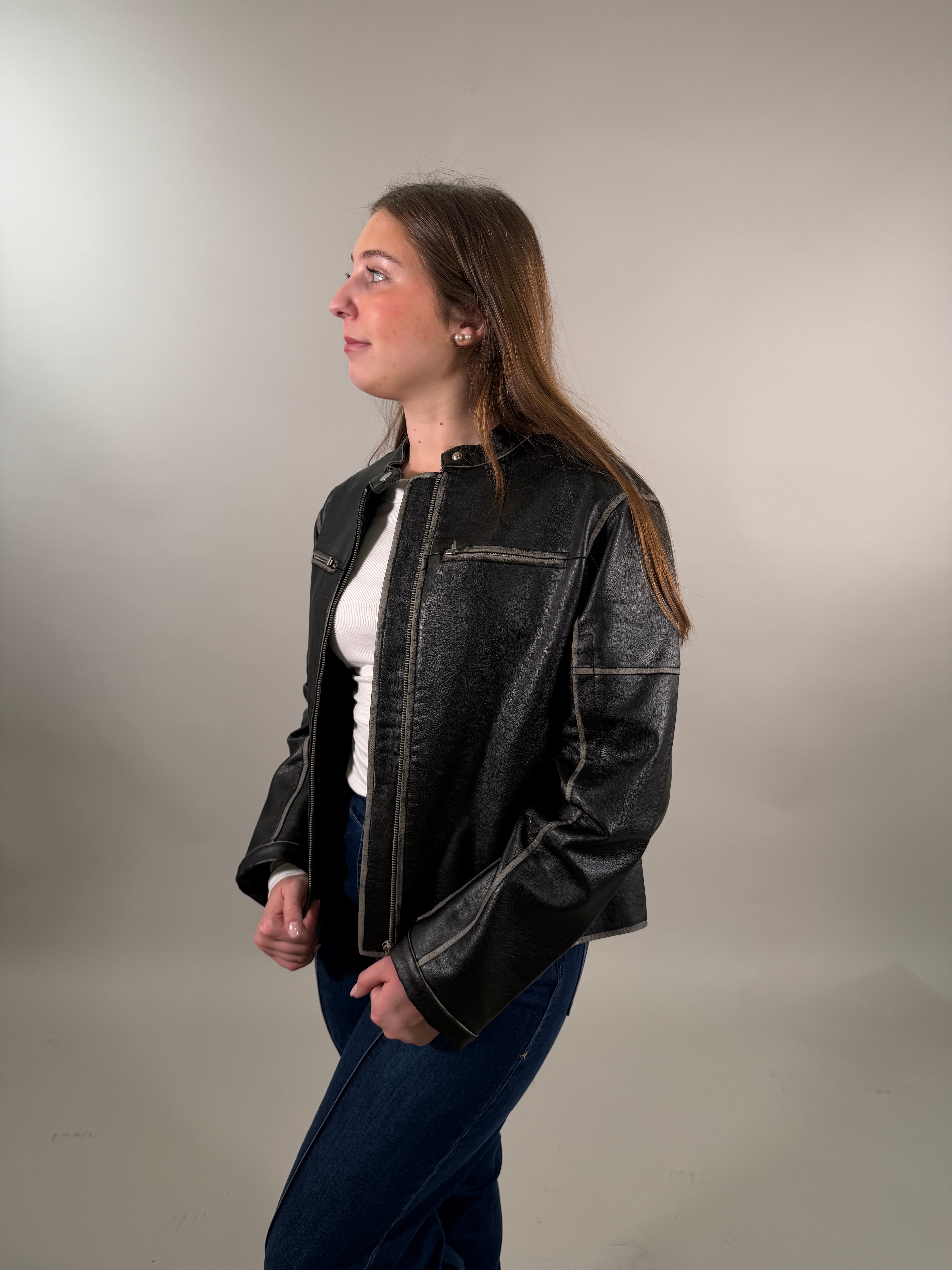 Relaxed Fit Moto Jacket