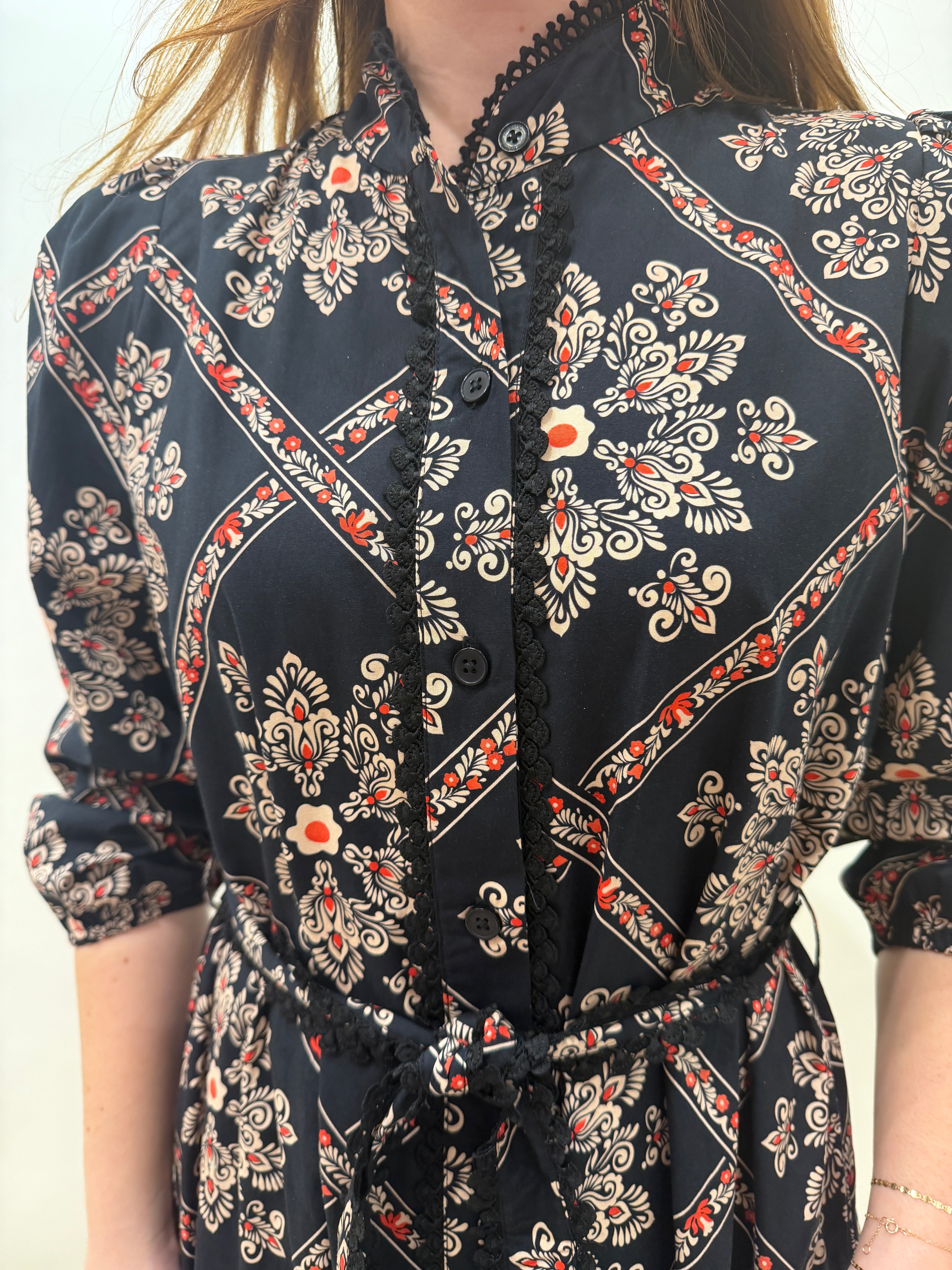 Heritage Print Cotton Maxi Dress