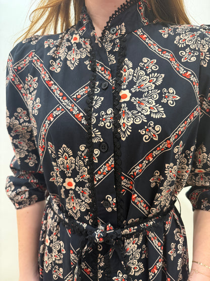 Heritage Print Cotton Maxi Dress