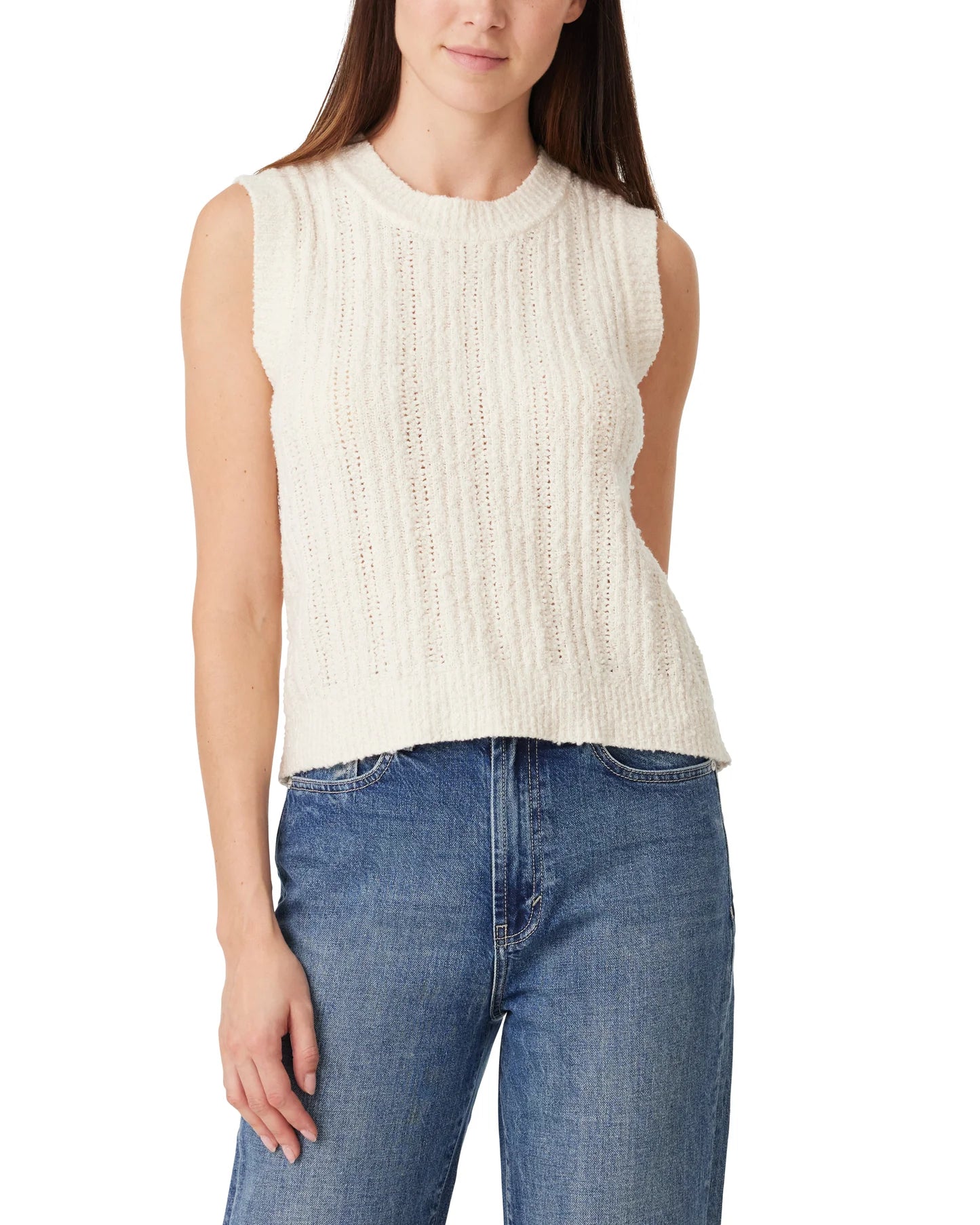 Sleeveless Crew Neck Sweater