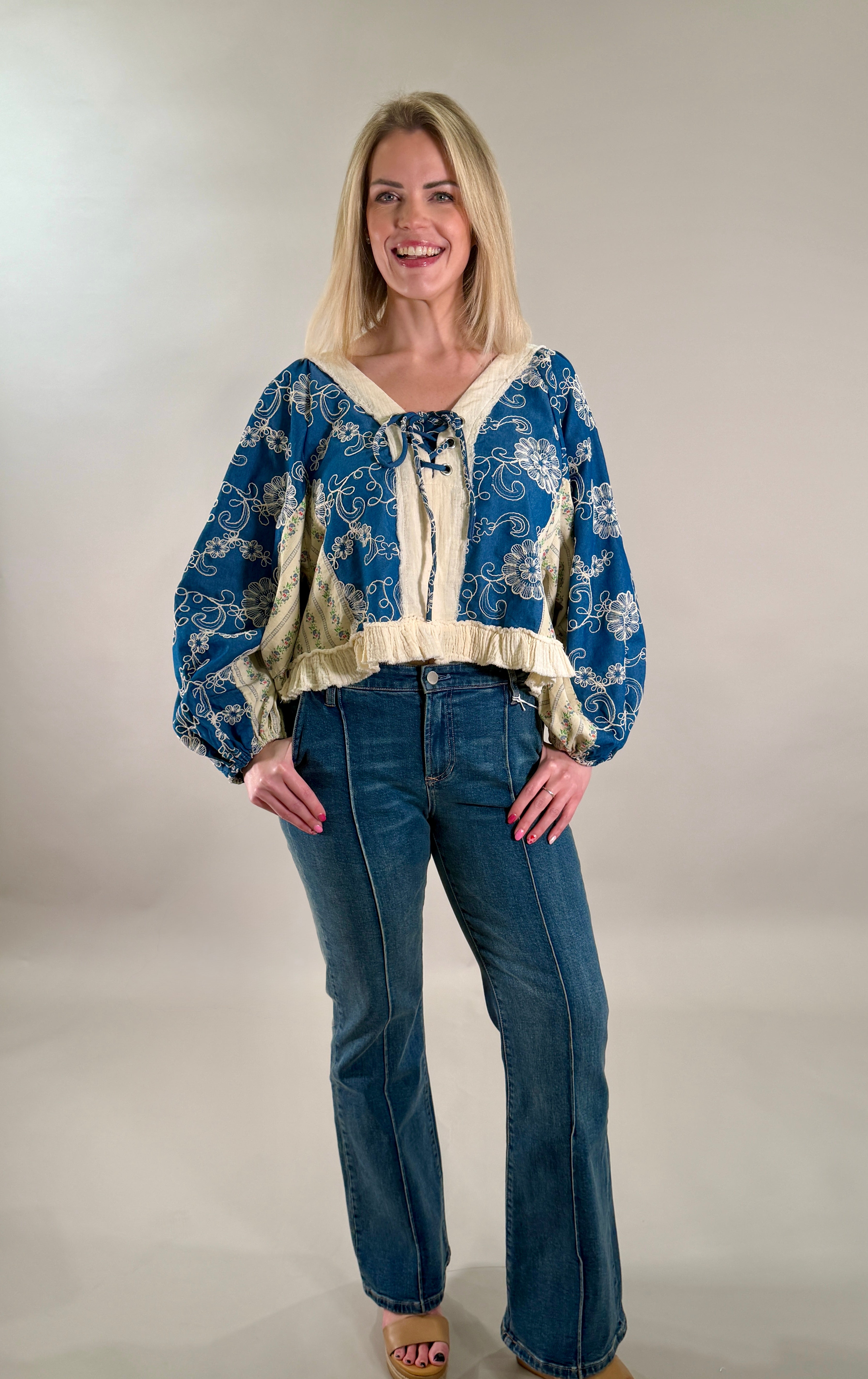 Midnight Patchwork Blouse