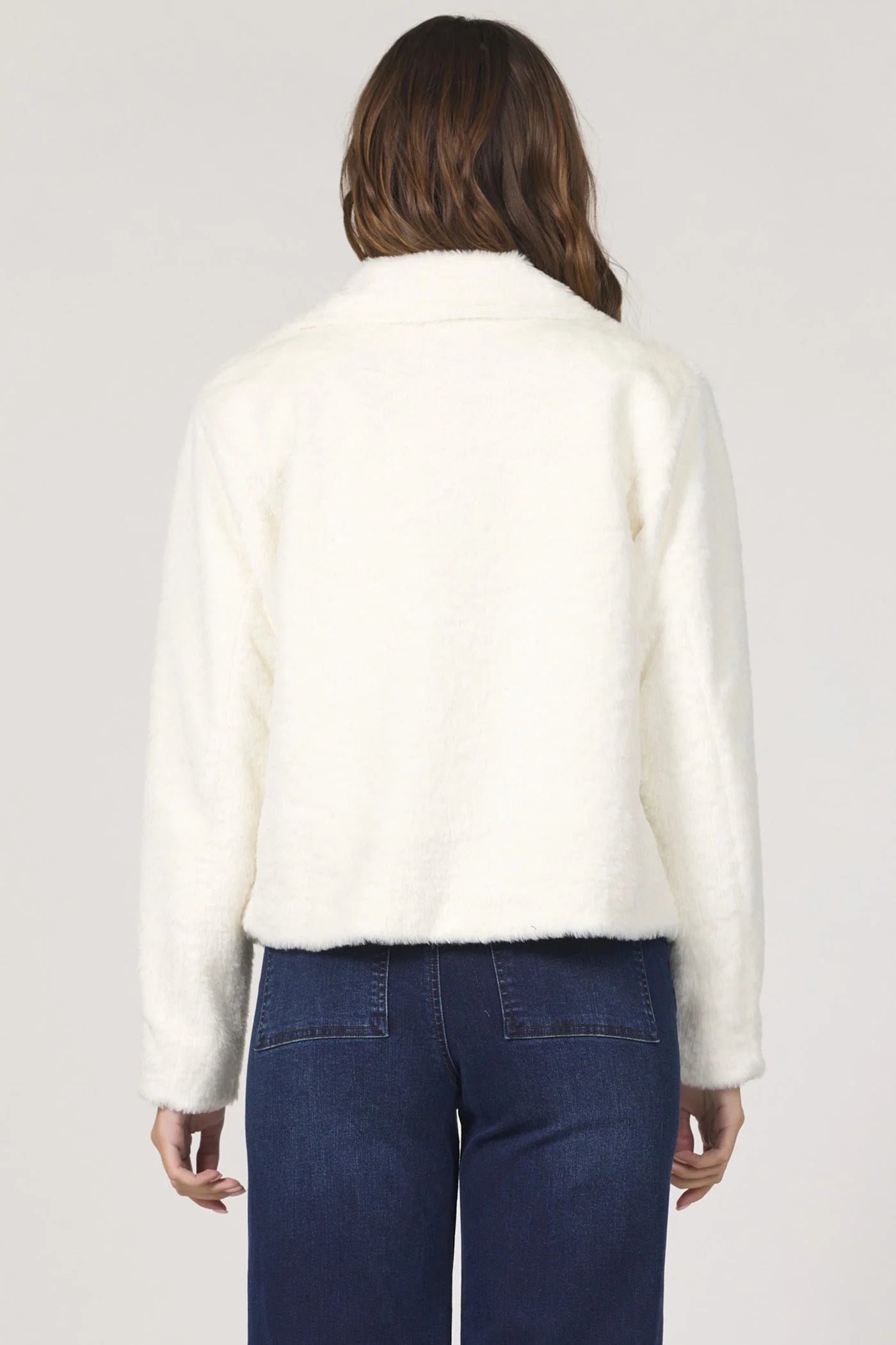 Soft Cream Sherpa Button-Front Jacket