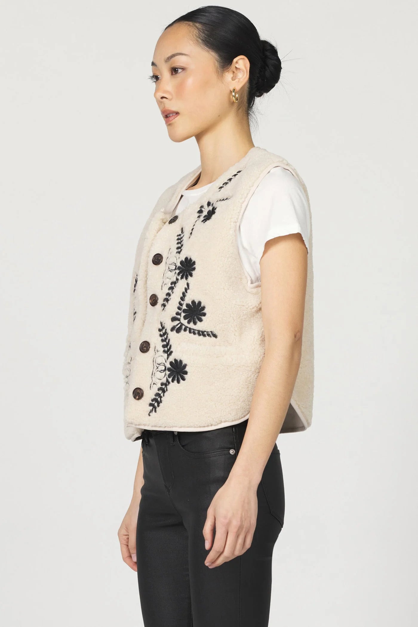Embroidered Plush Vest | Adelaide