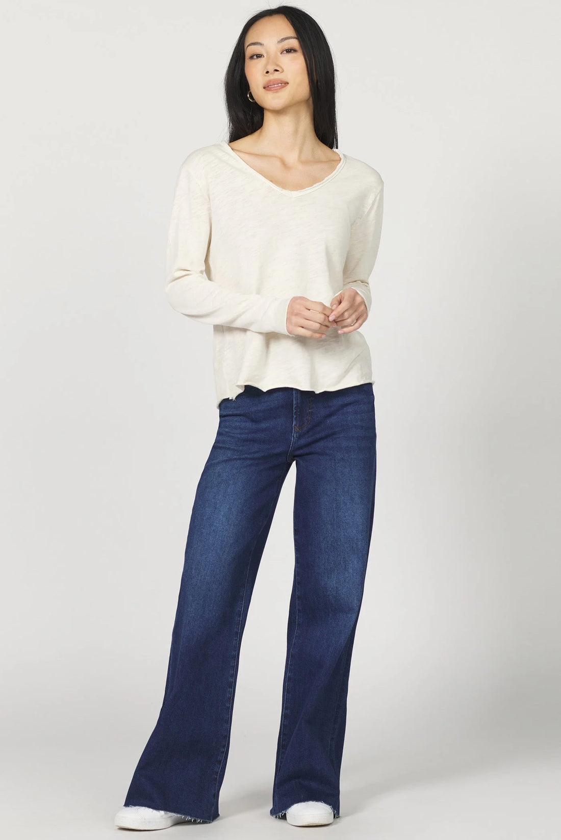 Ivory Ease V-Neck Long Sleeve