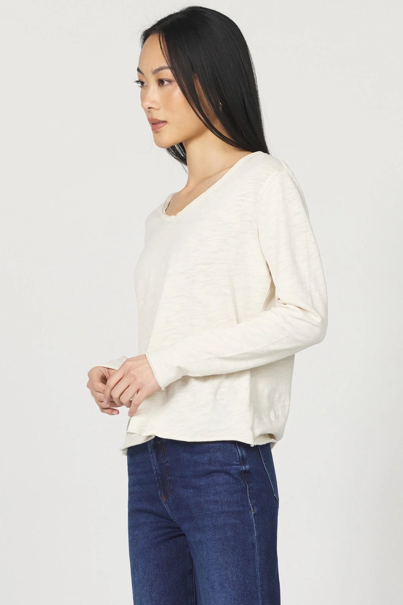 Ivory Ease V-Neck Long Sleeve