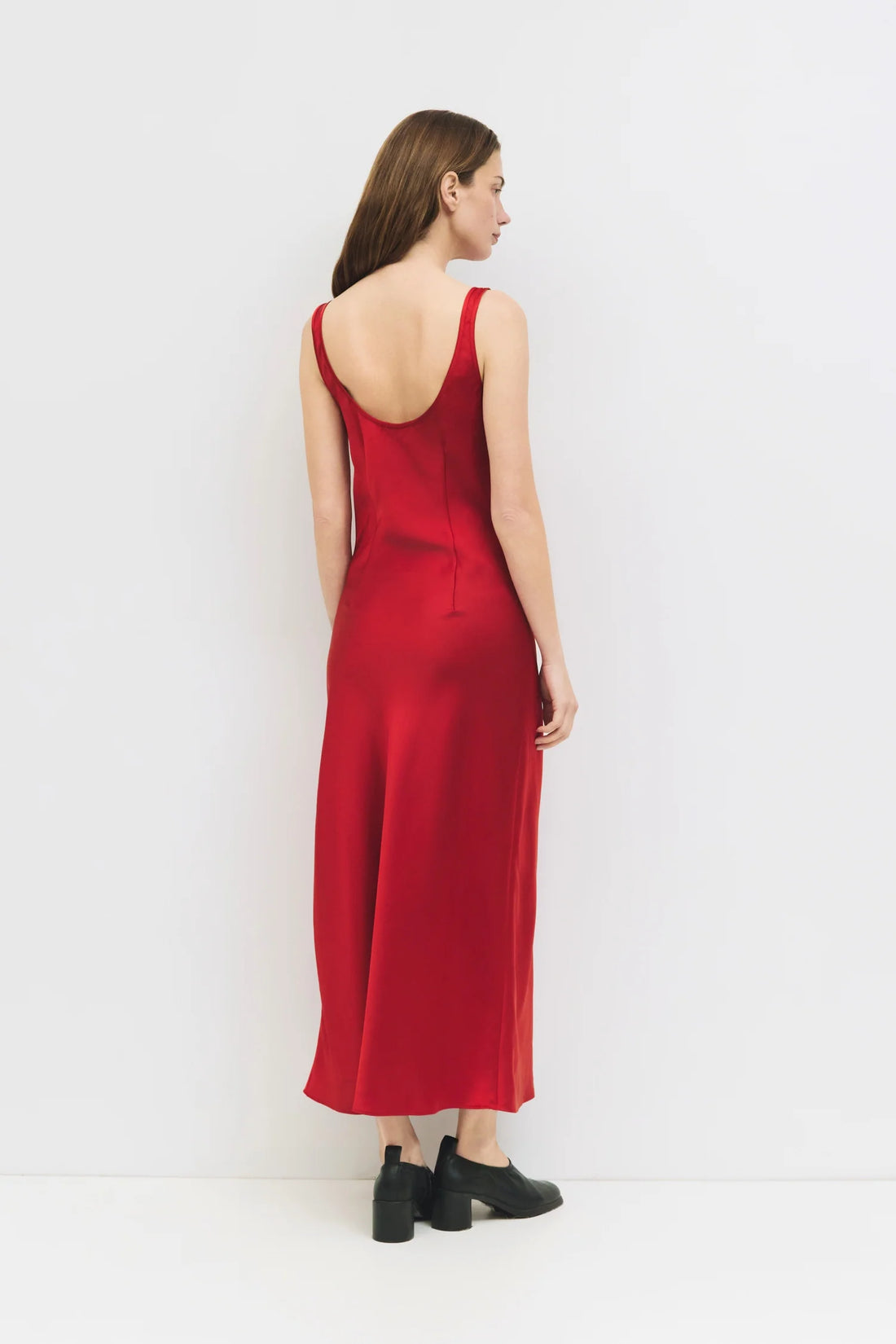 Effortless Crimson Slip Dress