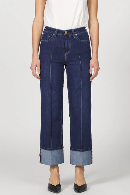 Structured Seam Detail Ankle-Length Jeans | Holly