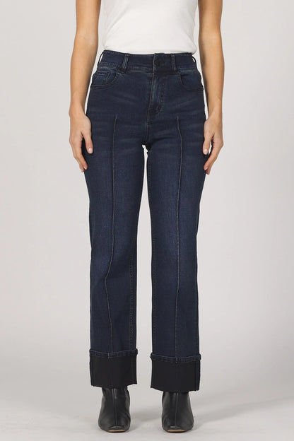 Structured Seam Detail Ankle-Length Jeans | Holly