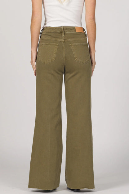 &quot;Fiona&quot; Olive Wide Leg Jean