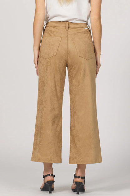 &quot;Audrey&quot; Toffee Suede Cropped Pant