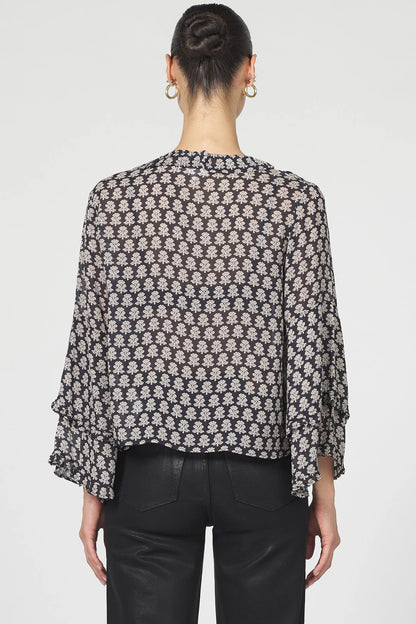 Midnight Petal Sheer Blouse