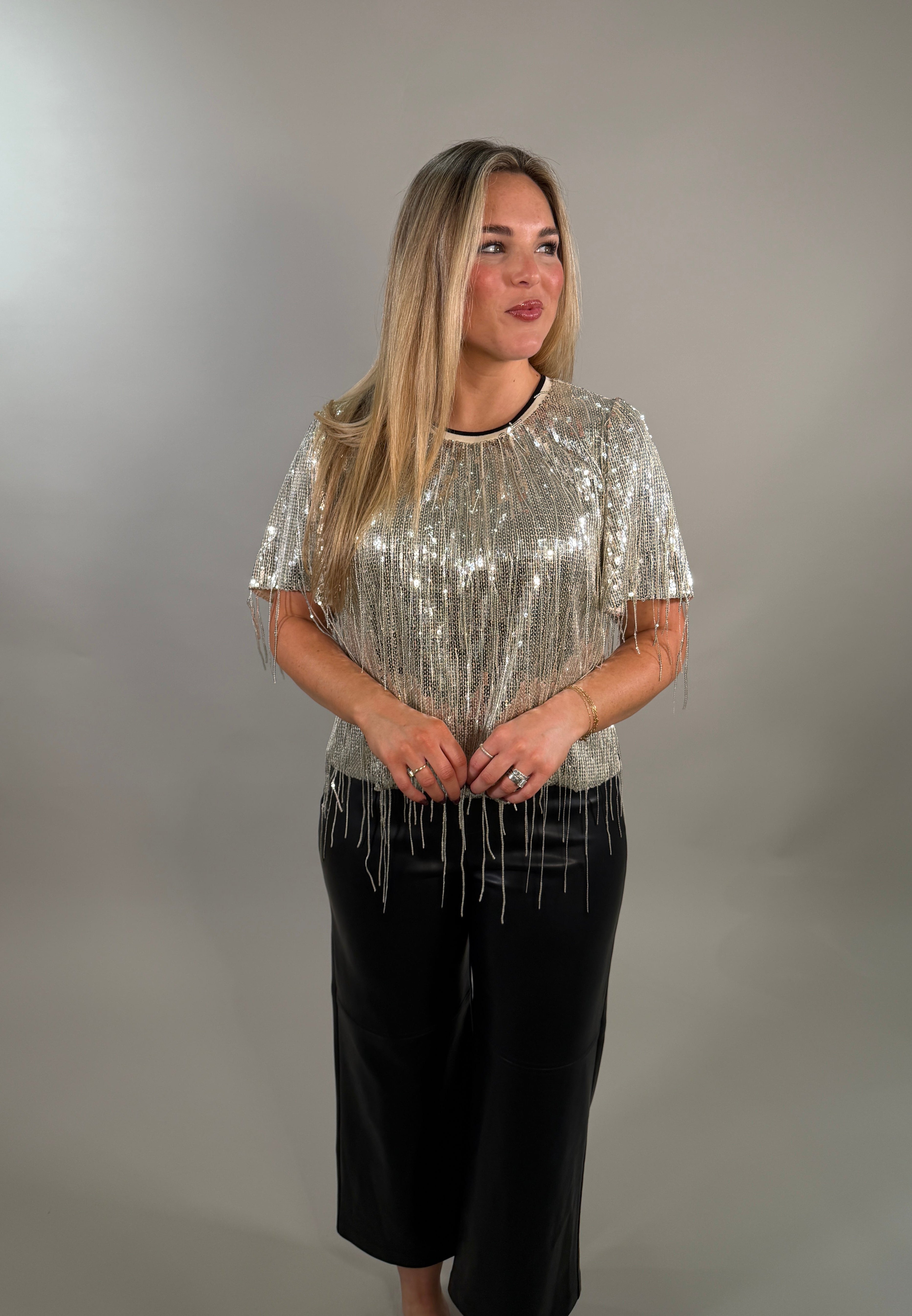 Fun &amp; Festive Fringe Sequin Tee