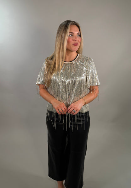 Fun &amp; Festive Fringe Sequin Tee