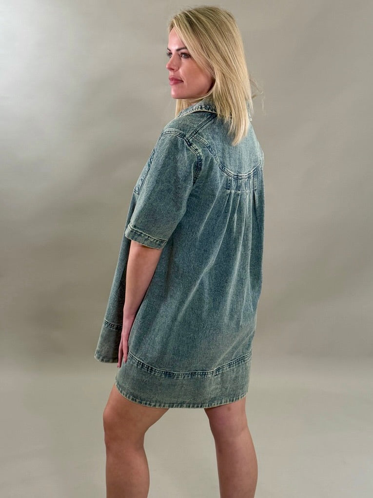 Relaxed Denim Mini Dress