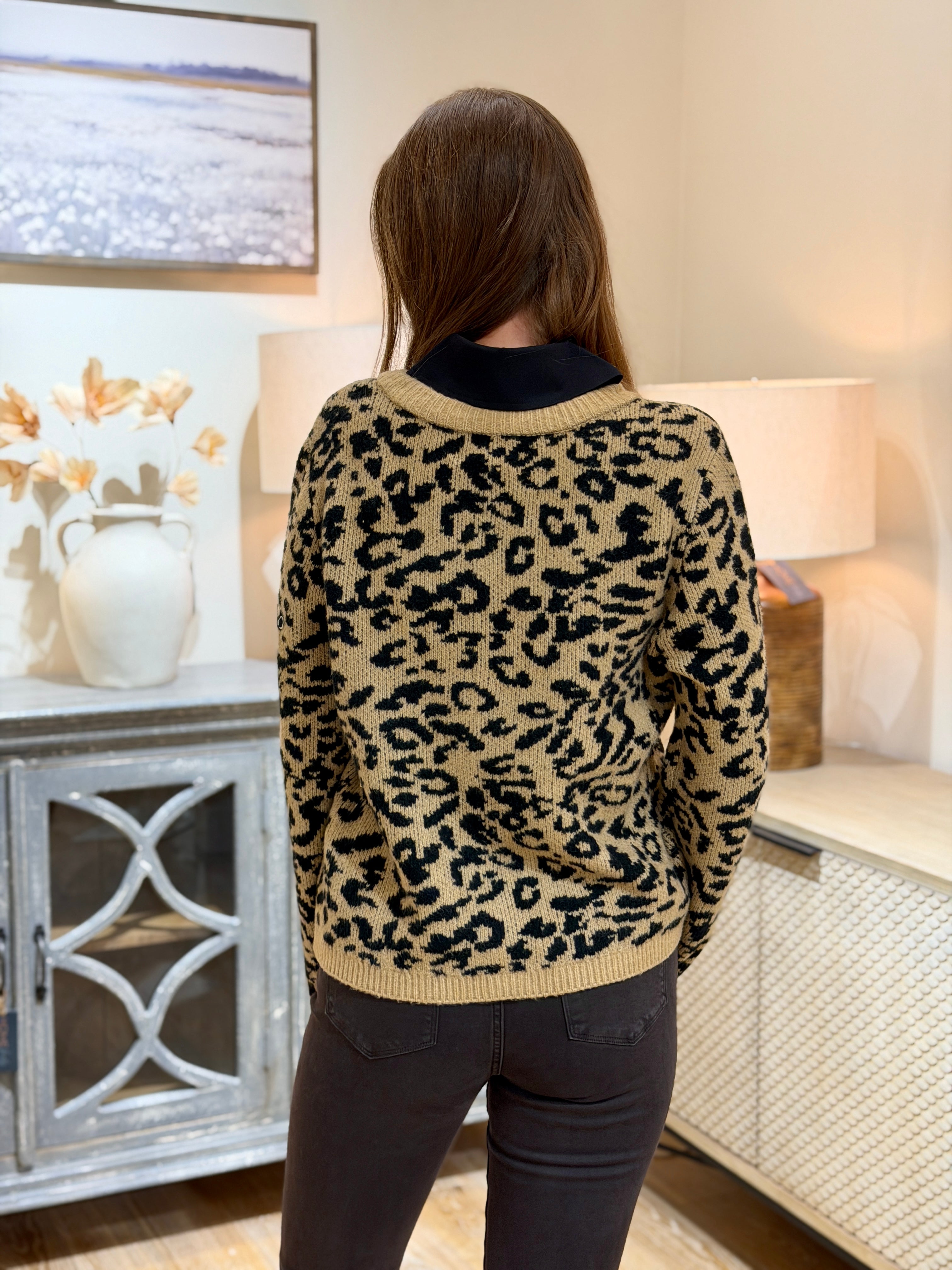 Naylani Leopard Print Cardigan