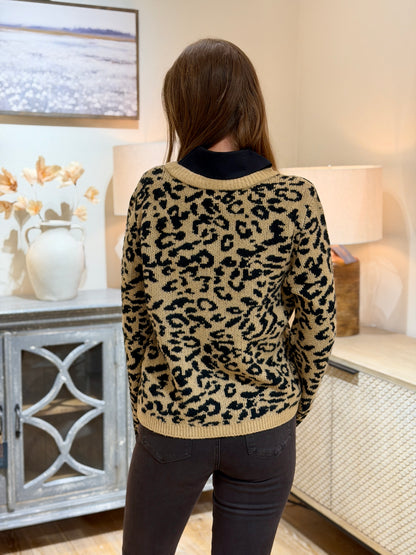 Naylani Leopard Print Cardigan