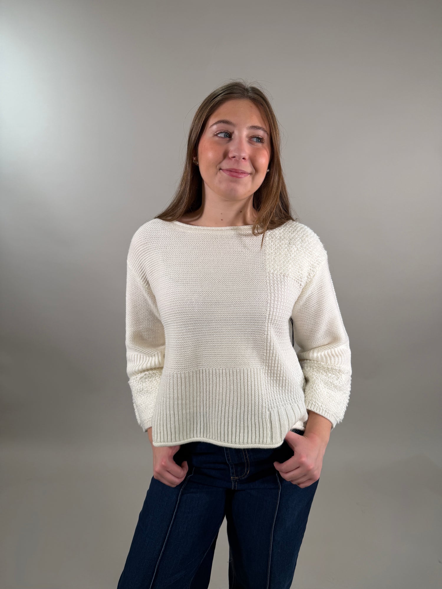 Textured Block Sweater