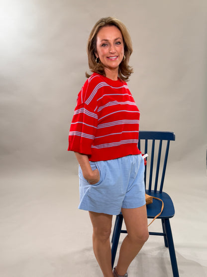 Powder Blue Linen Shorts