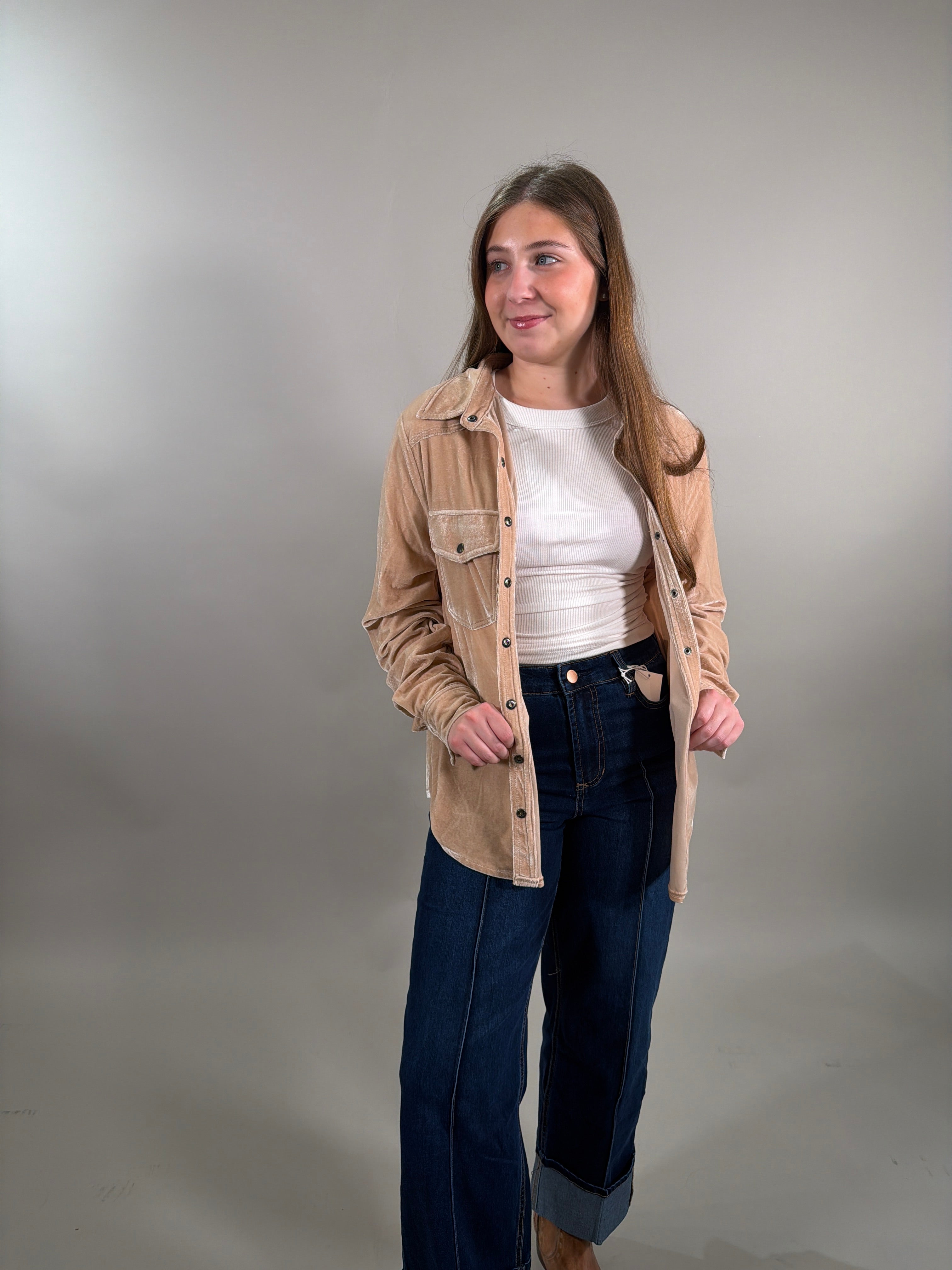 Button Down Velvet Shirt