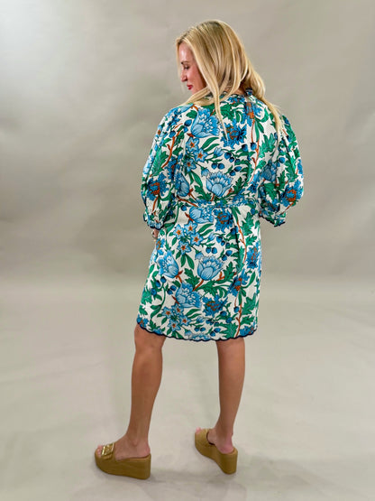 Vibrant Floral Scalloped Mini