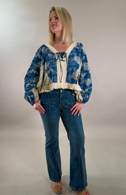 Midnight Patchwork Blouse