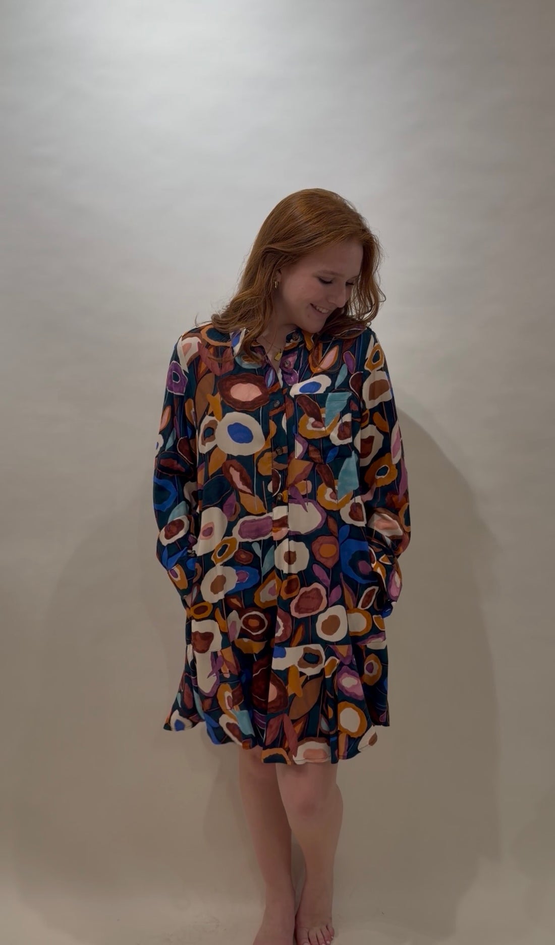 Uncle Frank Abstract Print Shirtdress